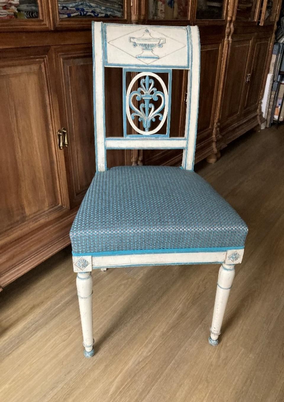 fauteuil assise bleue