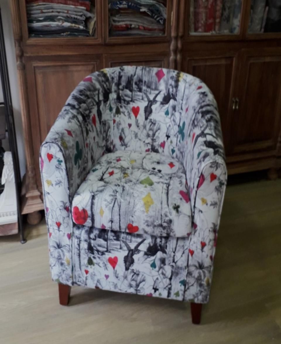 fauteuil bariolé