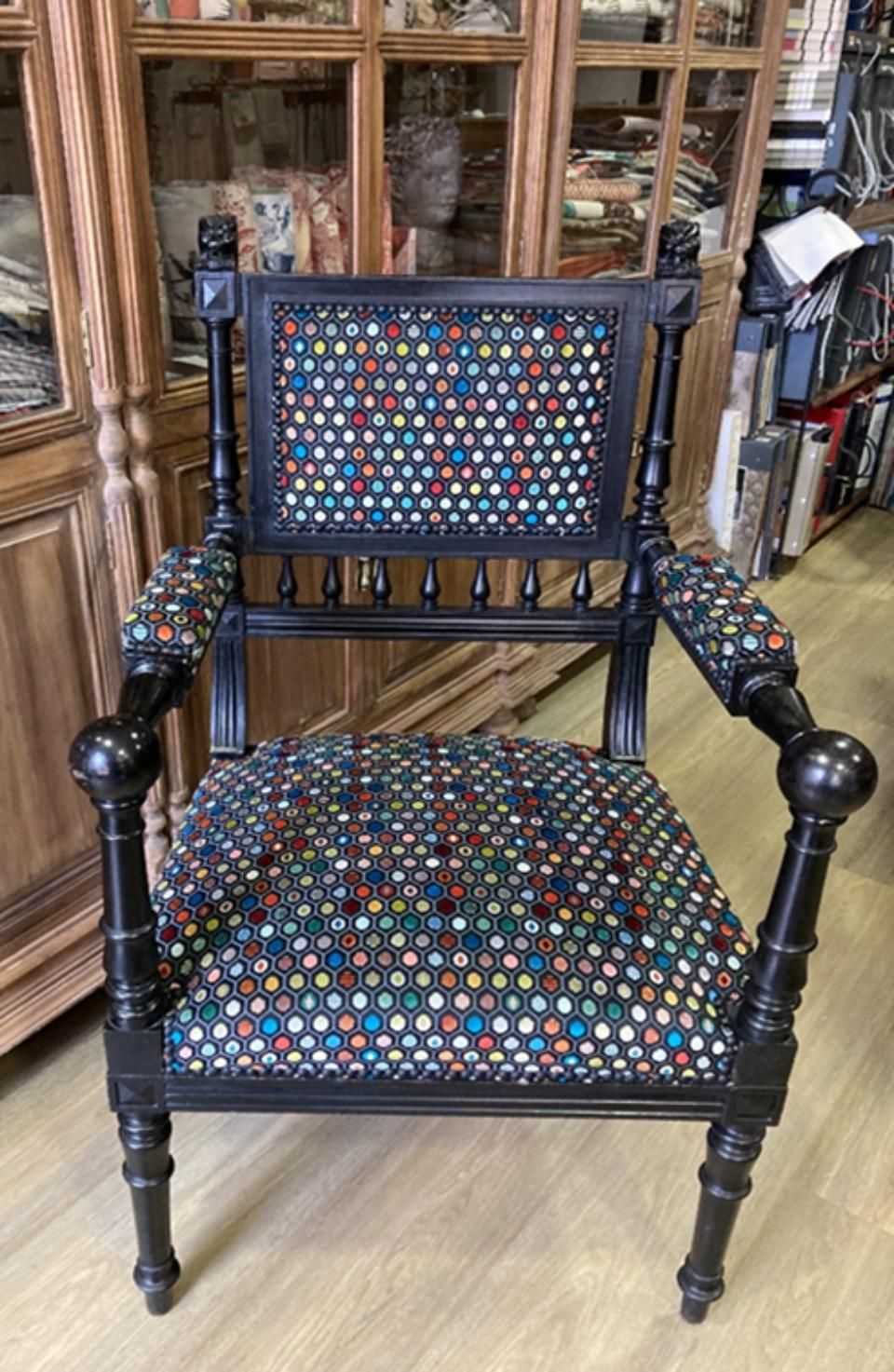 fauteuil à pois