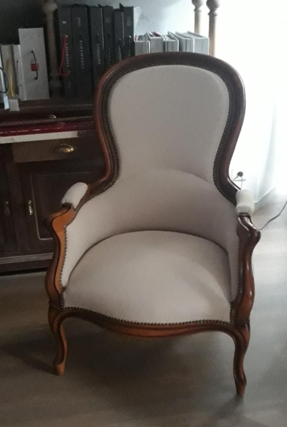 fauteuil gris / blanc